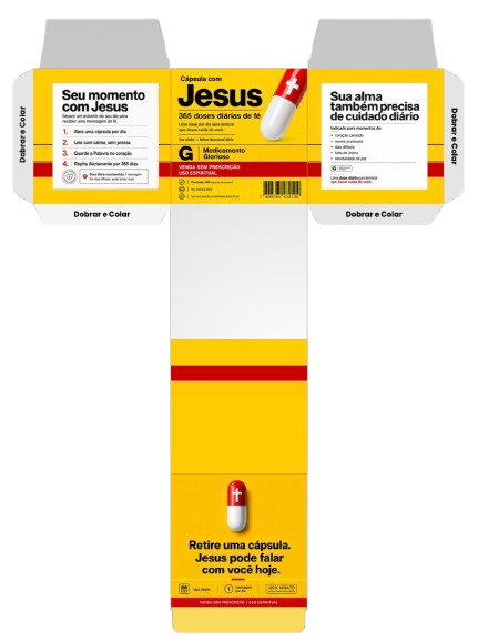 Molde amarelo da caixinha Cápsulas com Jesus